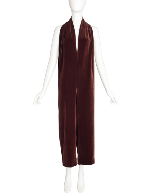 Romeo Slouchy Amarcord Vintage Brown Fashion Vintage Velvet 1989 Jumpsui Gigli Oversized – Halter