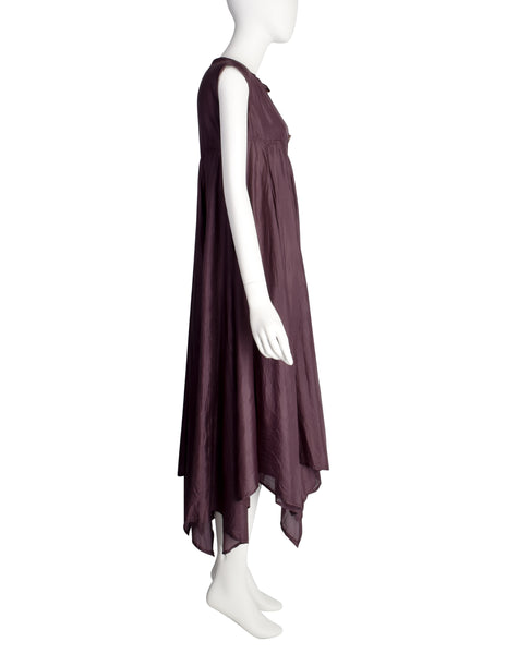 Romeo Gigli G Gigli Vintage 1990s Aubergine Silk Tent Dress