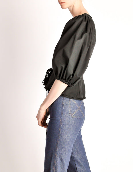 Saint Laurent Vintage Russian Collection Black Corset Top
