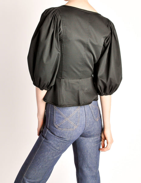 Saint Laurent Vintage Russian Collection Black Corset Top