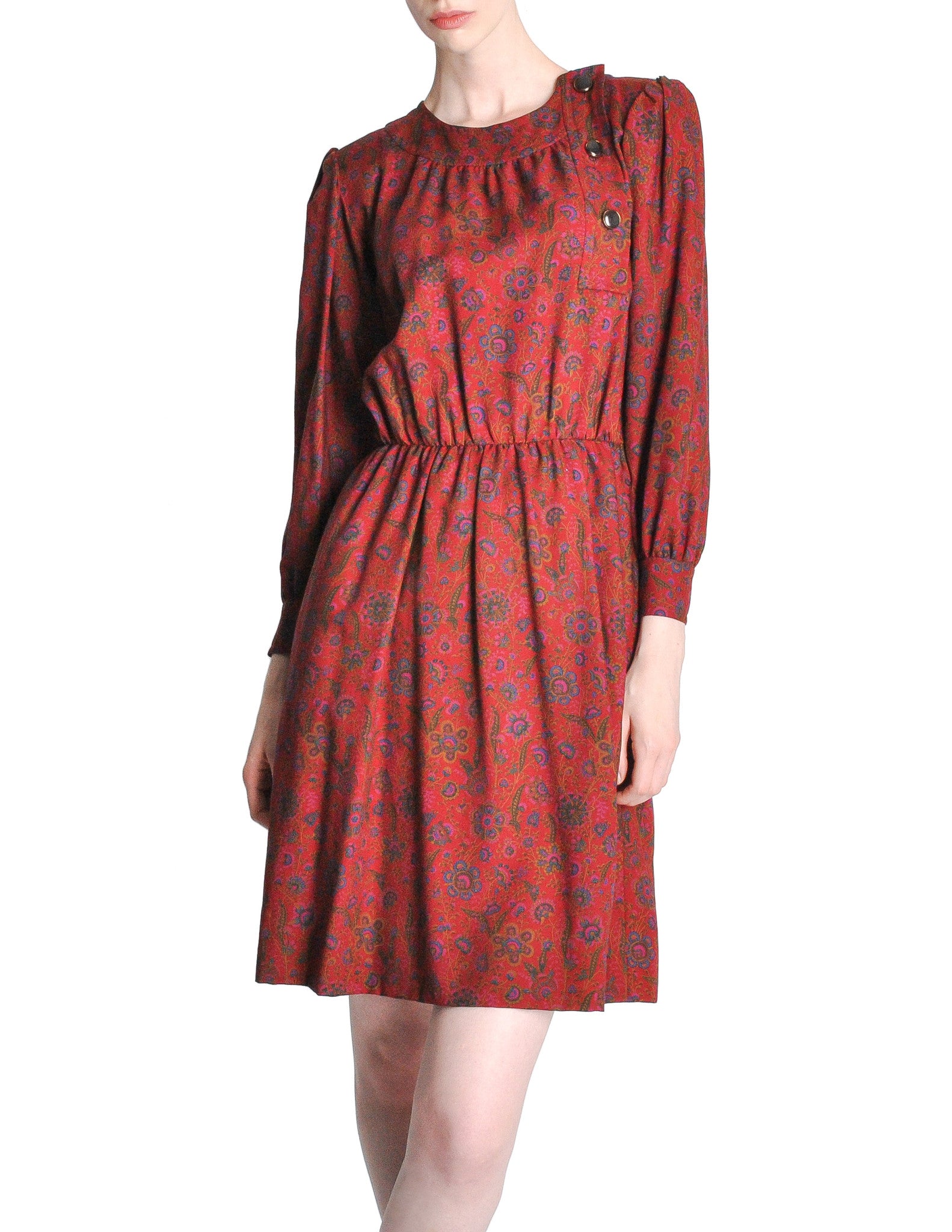 Saint Laurent Rive Gauche Vintage Floral Dress - Amarcord Vintage Fashion
 - 1