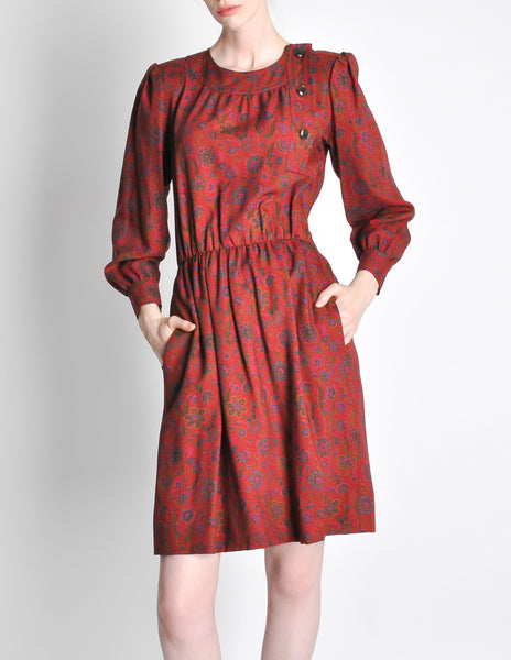 Saint Laurent Rive Gauche Vintage Floral Dress