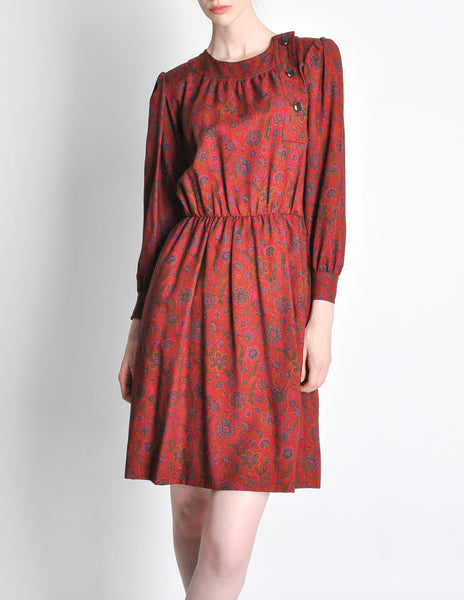 Saint Laurent Rive Gauche Vintage Floral Dress