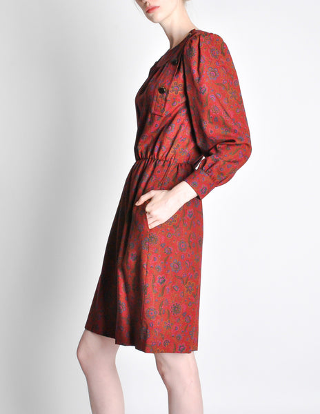Saint Laurent Rive Gauche Vintage Floral Dress
