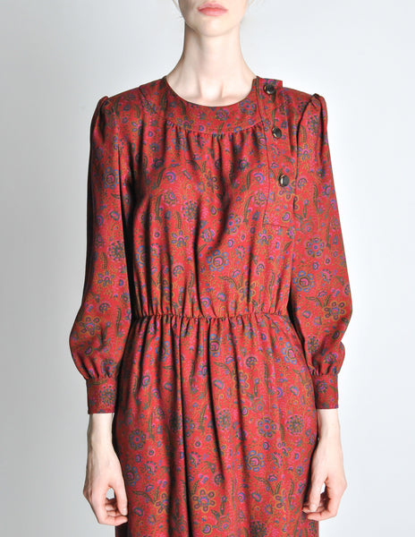 Saint Laurent Rive Gauche Vintage Floral Dress