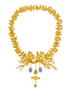 Salvador Dali Joies by Margot Townsend Vintage 2002 x 1949 'The Tree of Life' Gold Plated Branch Face Necklace