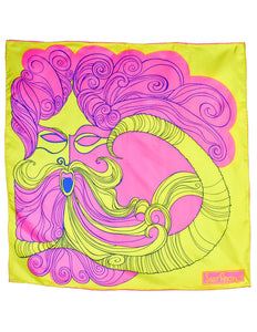 Sant'Angelo Vintage Hot Pink and Chartreuse Silk Scarf