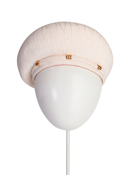 Schiaparelli Vintage 1960s Creamy Off White Embroidered Structured Hat