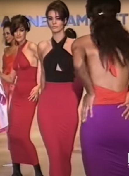 Katharine Hamnett Vintage SS 1991 Sexy Black Ultra Body Con Mini Dress