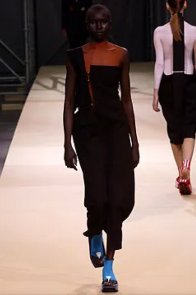 Yohji Yamamoto Vintage SS 2004 Outstanding Black Strappy Pinafore Skirt Dress