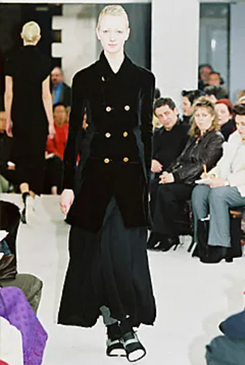 Comme des Garcons Vintage AW 2002 Black Velvet Knit Double Comme des Garcons Vintage AW 2002 Black Velvet Knit Double