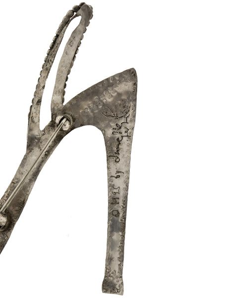 Danielle Berlin Vintage 1995 Sterling Silver Strappy Stiletto Sandal High Heel Brooch Pin