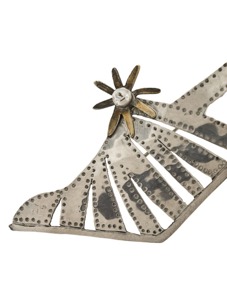 Danielle Berlin Vintage Sterling Silver and Brass Strappy High Heel Silhouette Brooch Pin