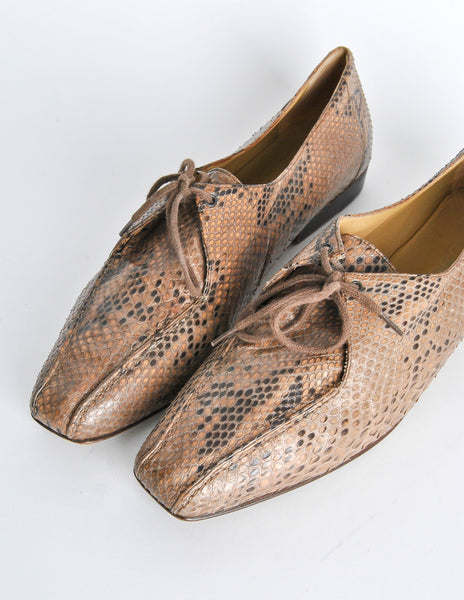 Trussardi Vintage Snakeskin Oxford Shoes