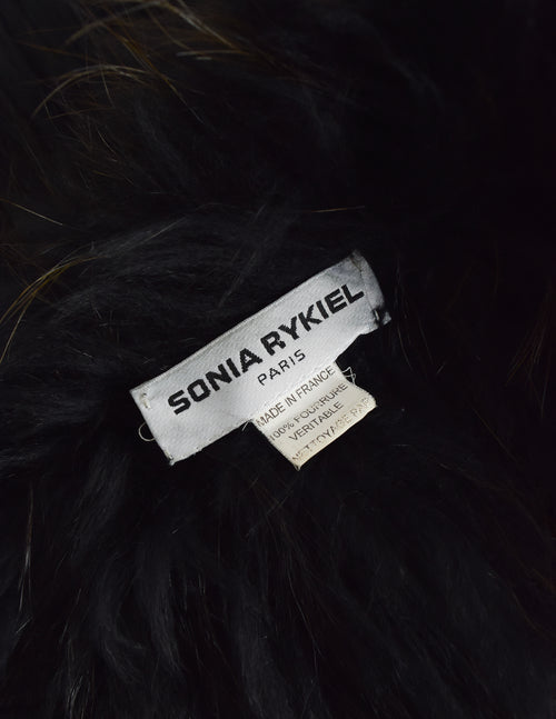 Sonia Rykiel Vintage Black Silver Fox Fur Knit Coat – Amarcord