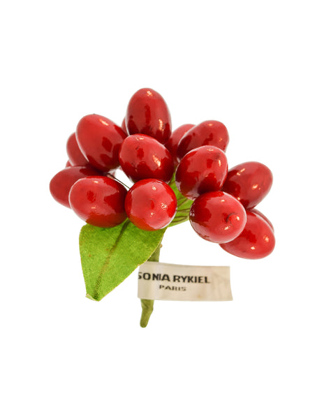 Sonia Rykiel Vintage Realistic Cranberries Fruit Brooch Pin