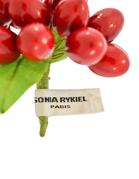 Sonia Rykiel Vintage Realistic Cranberries Fruit Brooch Pin