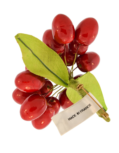 Sonia Rykiel Vintage Realistic Cranberries Fruit Brooch Pin