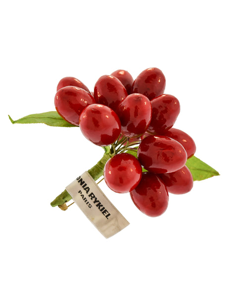 Sonia Rykiel Vintage Realistic Cranberries Fruit Brooch Pin