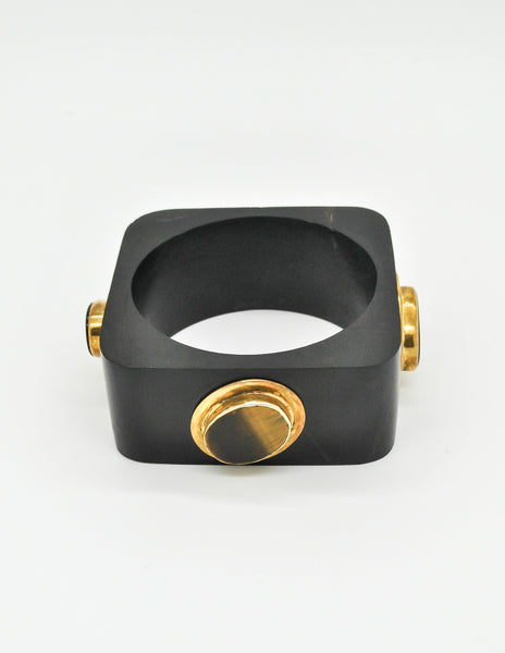 Vintage Tiger's Eye and Ebony Square Bracelet - Amarcord Vintage Fashion
 - 10