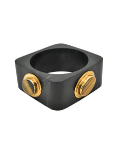 Vintage Tiger's Eye and Ebony Square Bracelet - Amarcord Vintage Fashion
 - 1