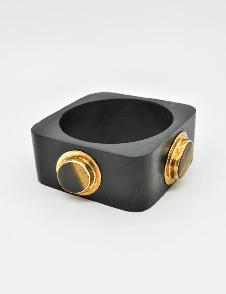 Vintage Tiger's Eye and Ebony Square Bracelet - Amarcord Vintage Fashion
 - 7