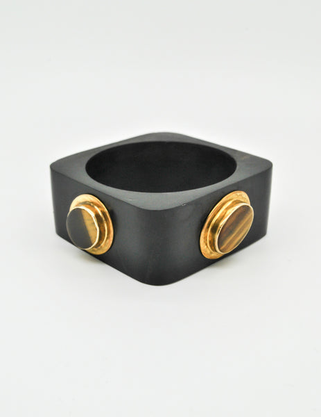 Vintage Tiger's Eye and Ebony Square Bracelet - Amarcord Vintage Fashion
 - 9