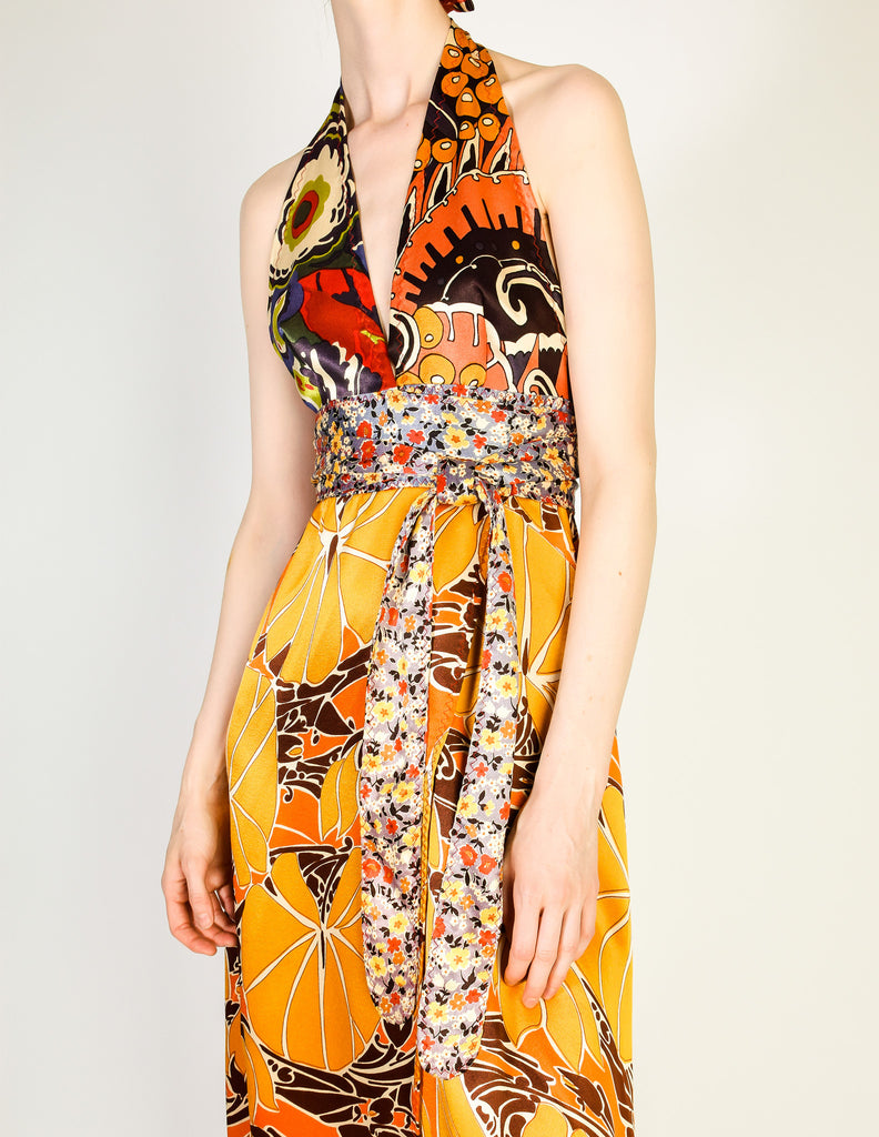 Stephen Burrows Vintage Floral Halter Wrap Dress – Amarcord Vintage Fashion