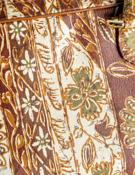 Vintage 1970s Supreme Floral Print Leather Handbag - Amarcord Vintage Fashion
 - 6