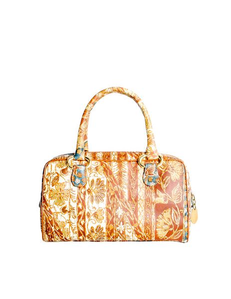 Vintage 1970s Supreme Floral Print Leather Handbag - Amarcord Vintage Fashion
 - 1