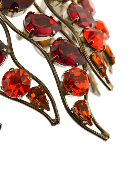 Daniel Swarovski Vintage Rare Crystal Fire Flame Necklace Bracelet and Earring Parure Set