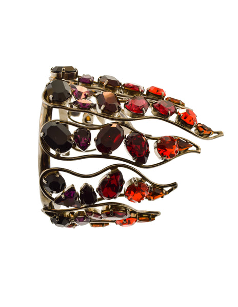 Daniel Swarovski Vintage Rare Crystal Fire Flame Necklace Bracelet and Earring Parure Set