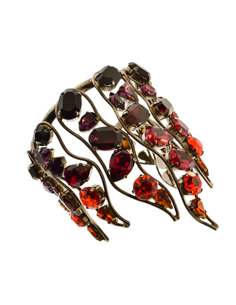 Daniel Swarovski Vintage Rare Crystal Fire Flame Necklace Bracelet and Earring Parure Set