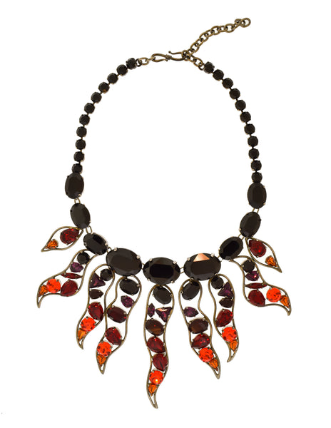 Daniel Swarovski Vintage Rare Crystal Fire Flame Necklace Bracelet and Earring Parure Set