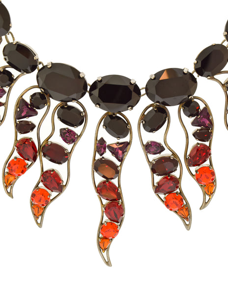 Daniel Swarovski Vintage Rare Crystal Fire Flame Necklace Bracelet and Earring Parure Set