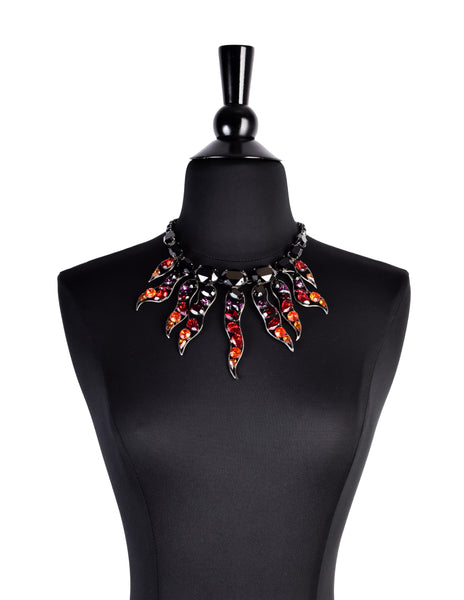 Daniel Swarovski Vintage Rare Crystal Fire Flame Necklace Bracelet and Earring Parure Set