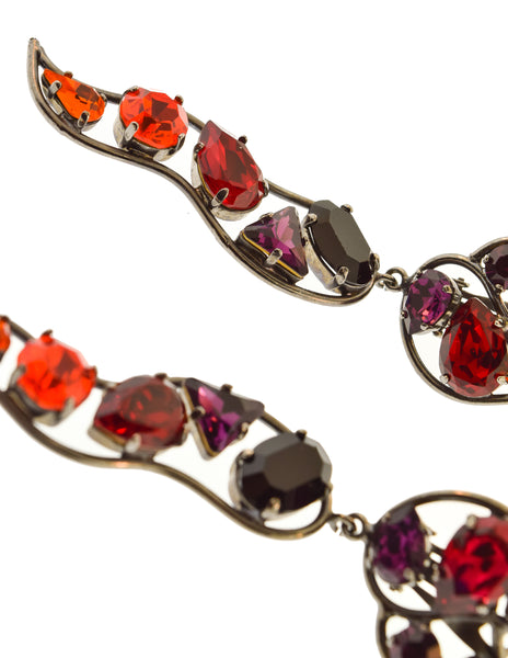 Daniel Swarovski Vintage Rare Crystal Fire Flame Necklace Bracelet and Earring Parure Set