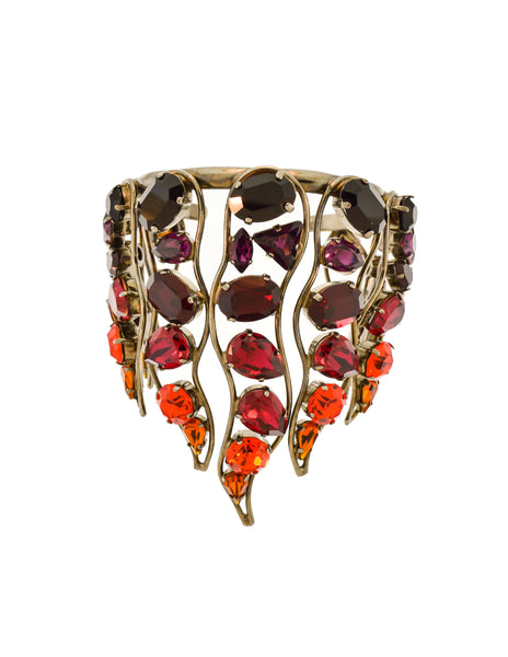 Daniel Swarovski Vintage Rare Crystal Fire Flame Necklace Bracelet and Earring Parure Set