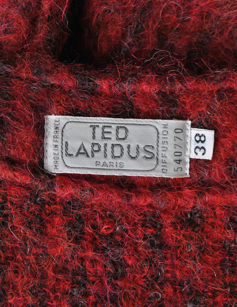 Ted Lapidus Vintage Burnt Red Mohair Maxi Vest