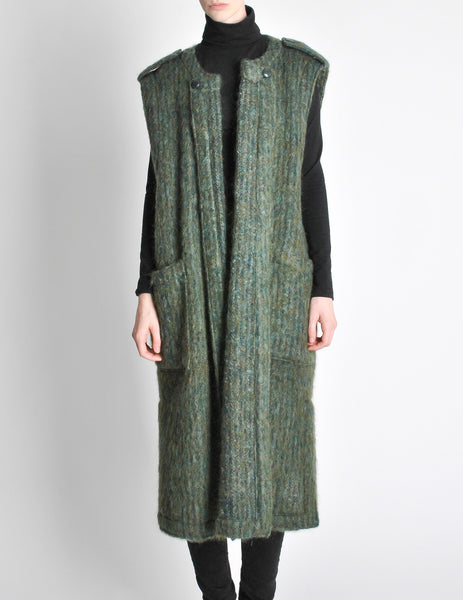 Ted Lapidus Diffusion Vintage Green Mohair Maxi Vest