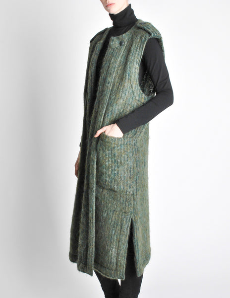 Ted Lapidus Diffusion Vintage Green Mohair Maxi Vest