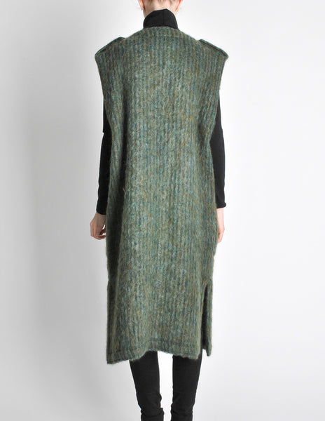 Ted Lapidus Diffusion Vintage Green Mohair Maxi Vest