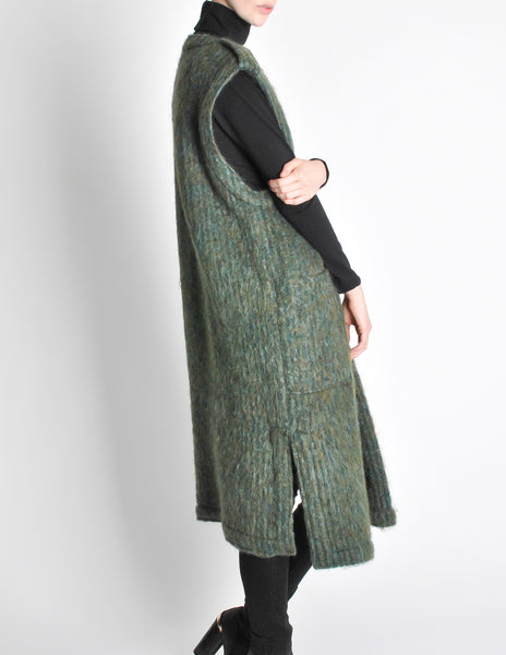 Ted Lapidus Diffusion Vintage Green Mohair Maxi Vest