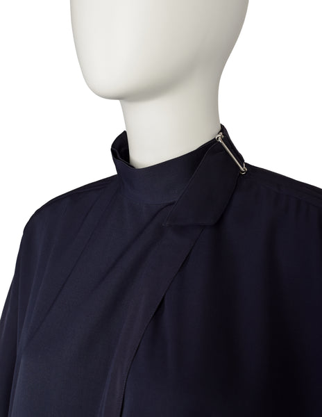 Thierry Mugler Vintage Navy Blue Cropped Jumpsuit