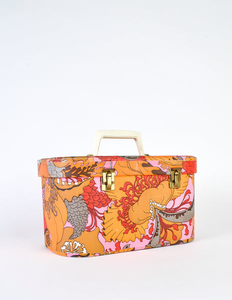 Patricia Gaile Vintage Tropical Floral Cosmetic Case