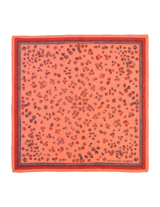 Ungaro Vintage Peach Red Leopard Animal Print Cotton Scarf