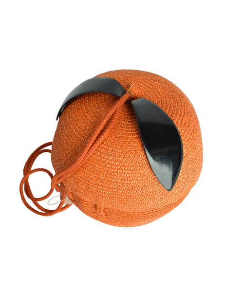 Ugo Correani Vintage Orange Fruit Shaped Basket Purse Bag
