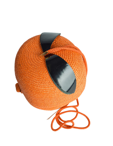 Ugo Correani Vintage Orange Fruit Shaped Basket Purse Bag