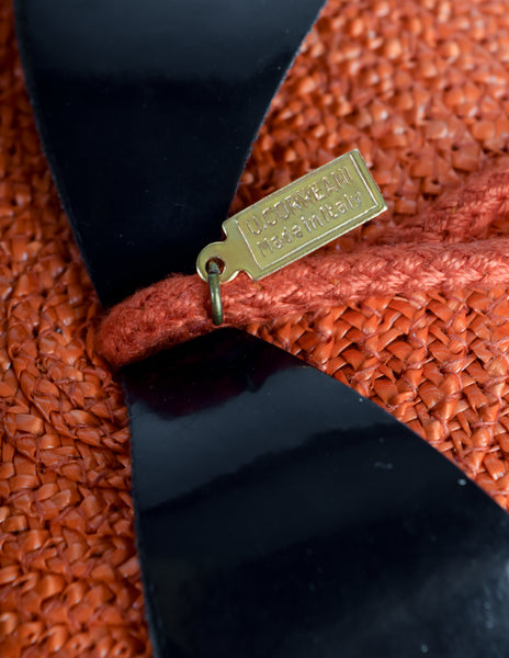 Ugo Correani Vintage Orange Fruit Shaped Basket Purse Bag