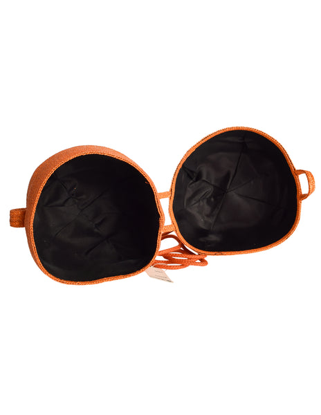 Ugo Correani Vintage Orange Fruit Shaped Basket Purse Bag